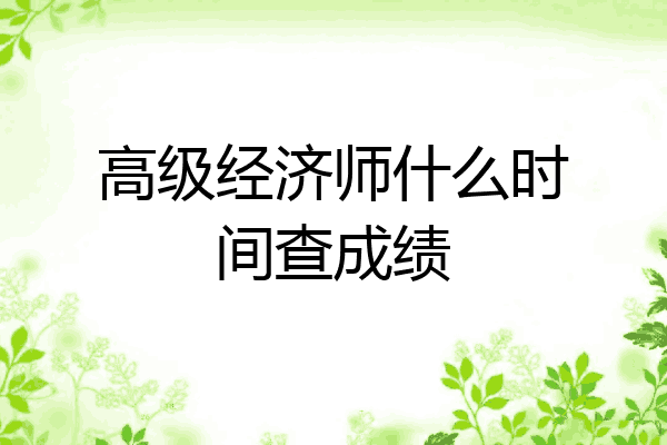 高级经济师什么时间查成绩