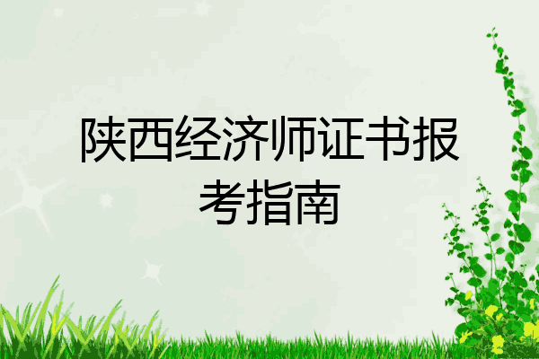 陕西经济师证书报考指南