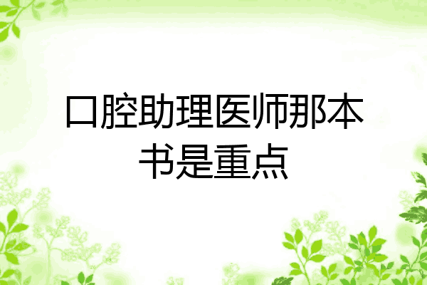 口腔助理医师那本书是重点