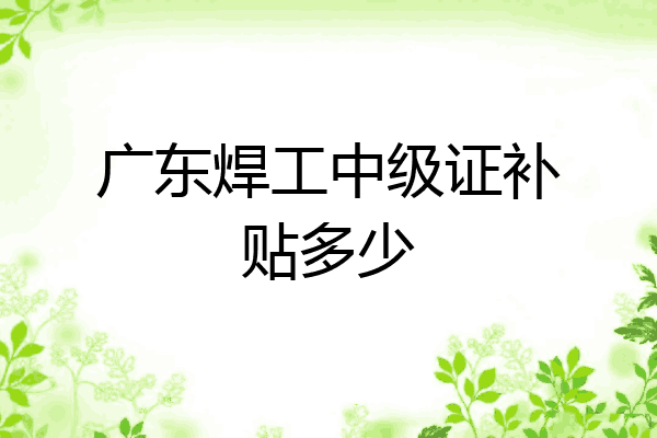 广东焊工中级证补贴多少