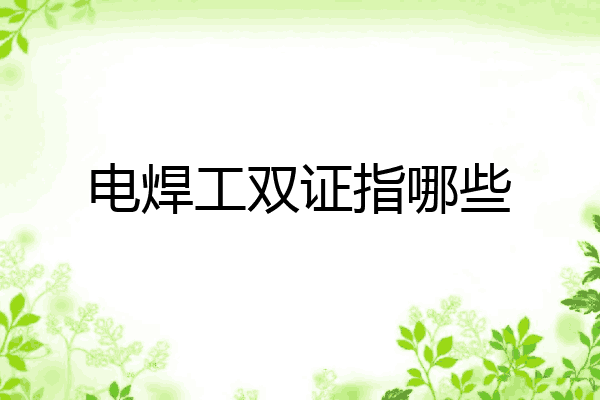 电焊工双证指哪些