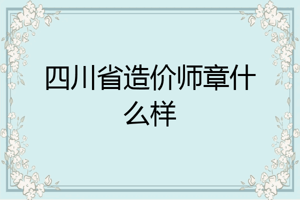 四川省造价师章什么样
