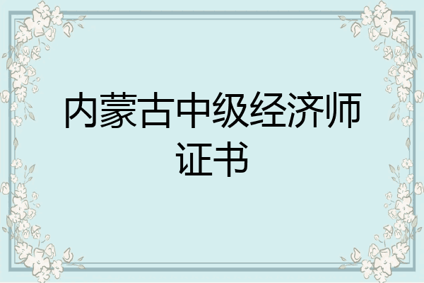 内蒙古中级经济师证书