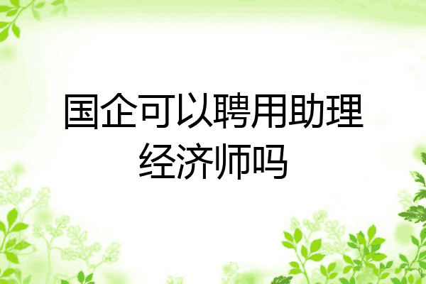 国企可以聘用助理经济师吗