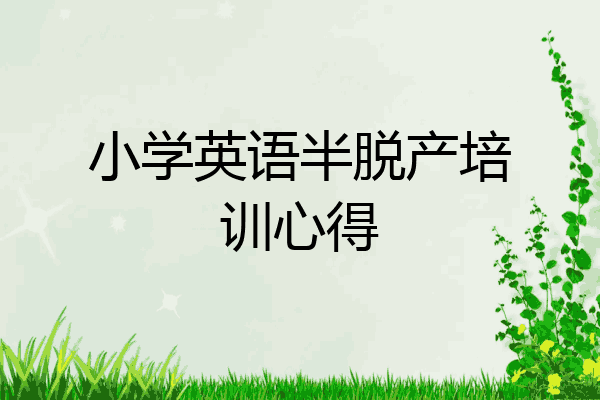 小学英语半脱产培训心得