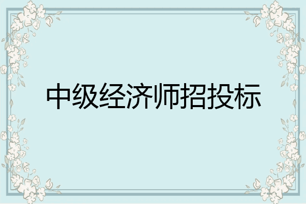 中级经济师招投标