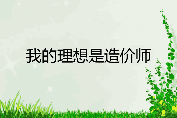 我的理想是造价师