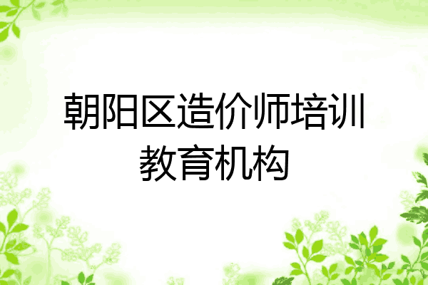 朝阳区造价师培训教育机构