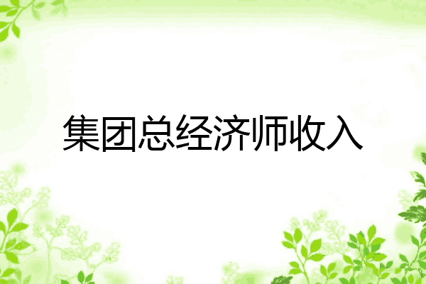 集团总经济师收入