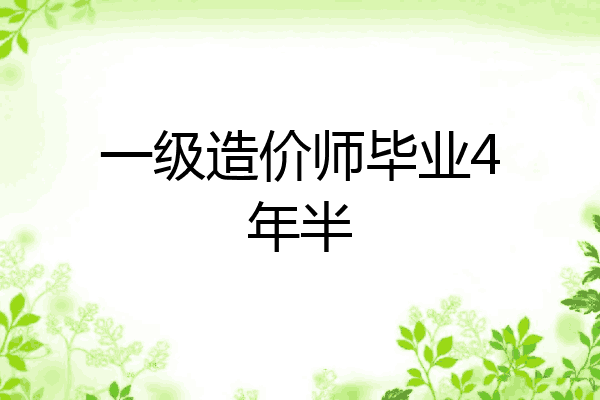 一级造价师毕业4年半