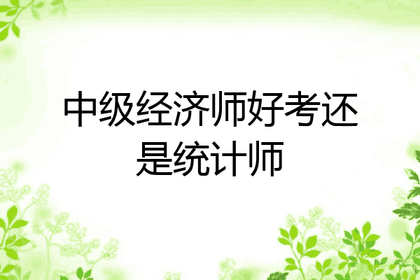 中级经济师好考还是统计师