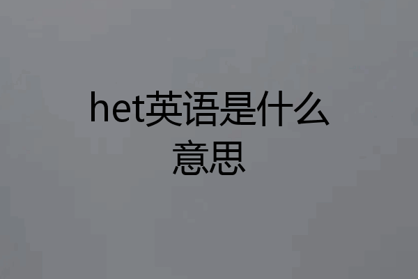 het英语是什么意思
