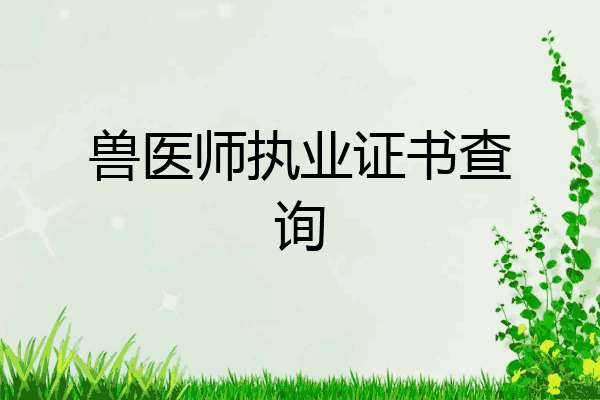 兽医师执业证书查询