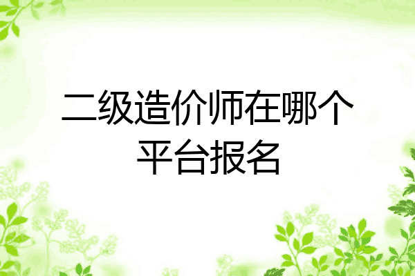二级造价师在哪个平台报名