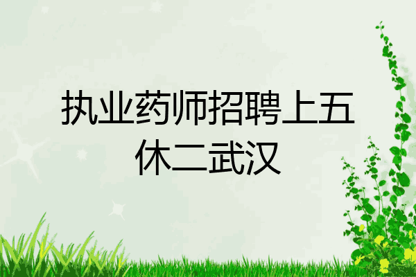 执业药师招聘上五休二武汉
