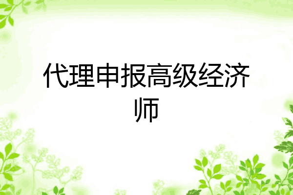 代理申报高级经济师