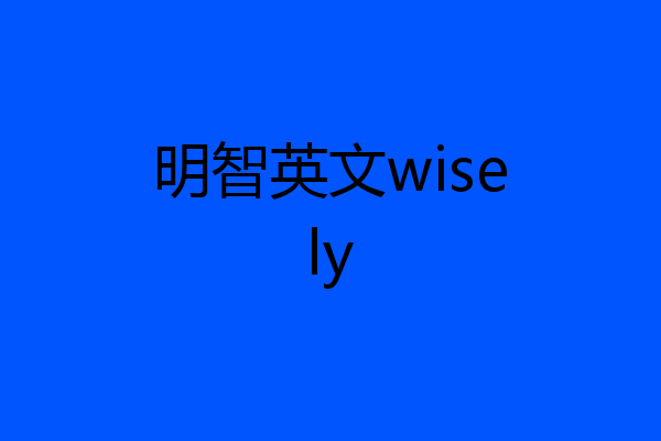 明智英文wisely