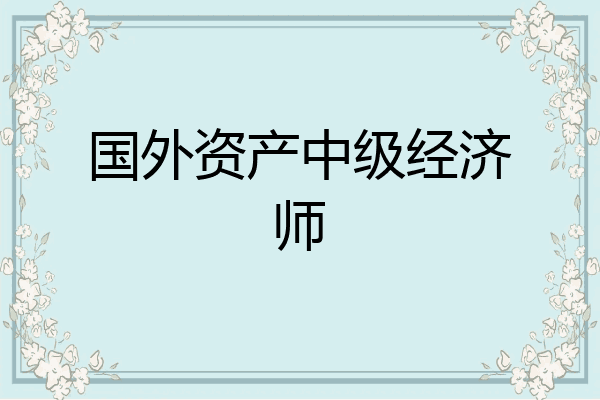 国外资产中级经济师