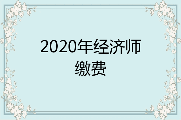 2020年经济师缴费
