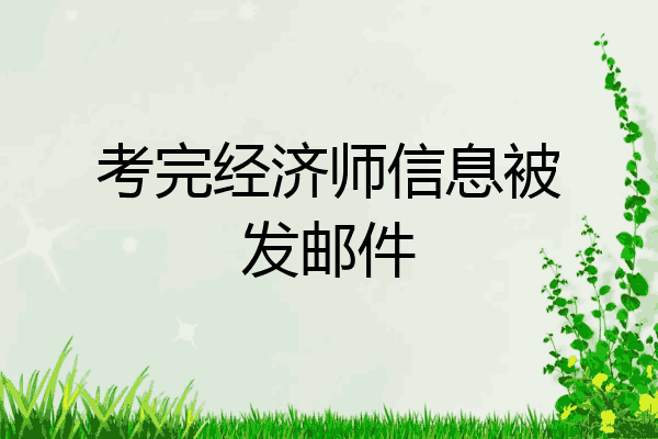 考完经济师信息被发邮件