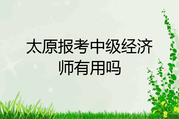 太原报考中级经济师有用吗