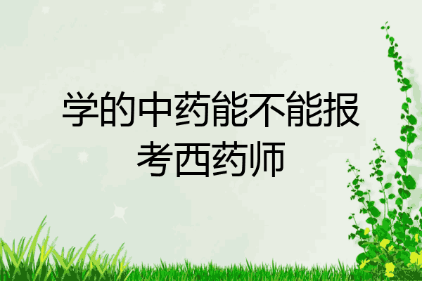学的中药能不能报考西药师