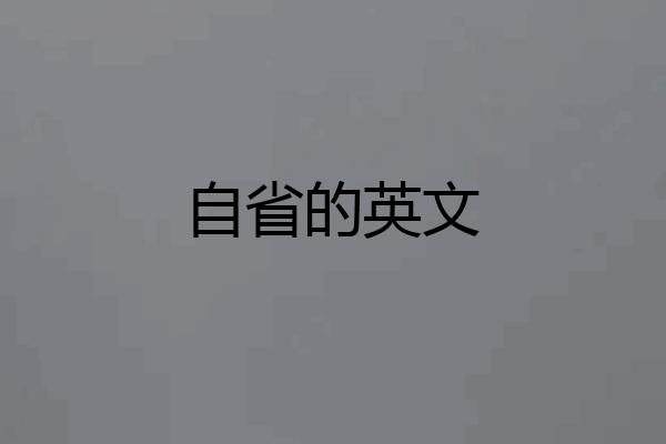 自省的英文
