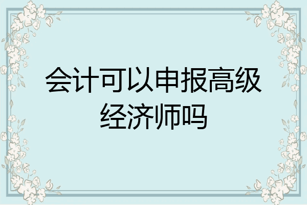 会计可以申报高级经济师吗