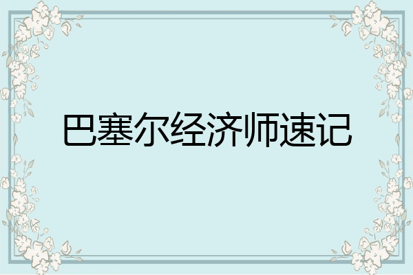 巴塞尔经济师速记