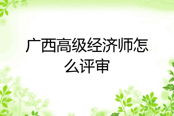 广西高级经济师怎么评审