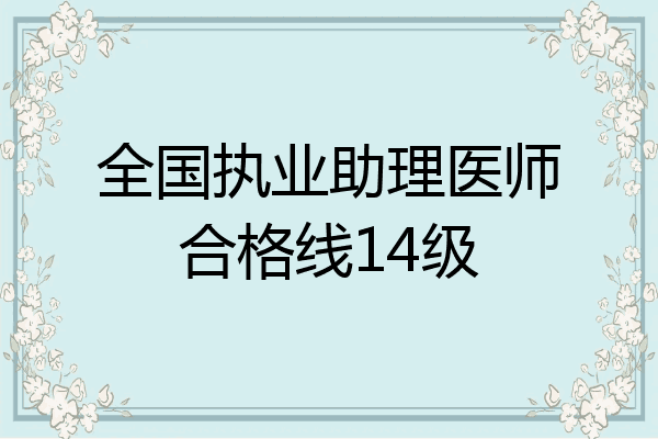 全国执业助理医师合格线14级