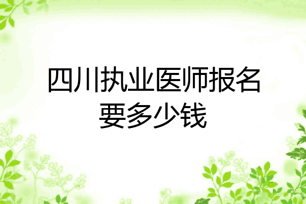 四川执业医师报名要多少钱