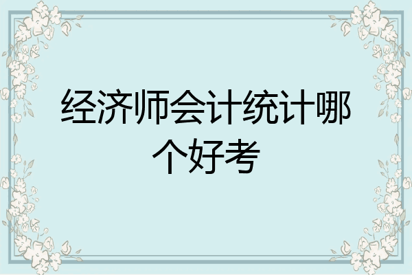 经济师会计统计哪个好考