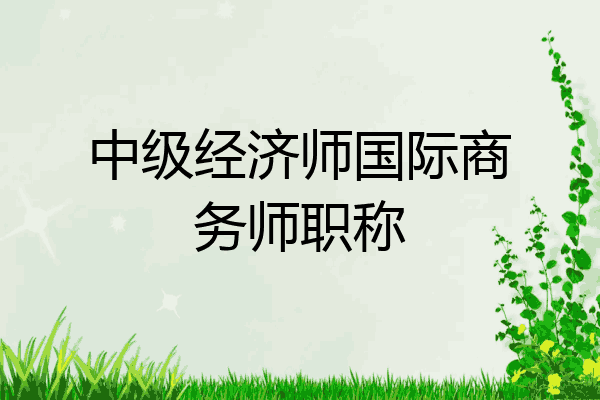 中级经济师国际商务师职称