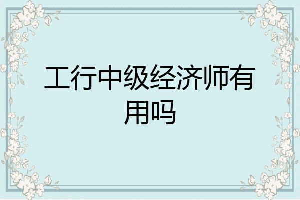 工行中级经济师有用吗