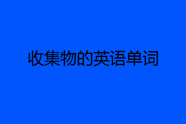 收集物的英语单词