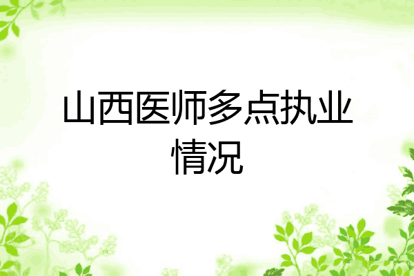 山西医师多点执业情况