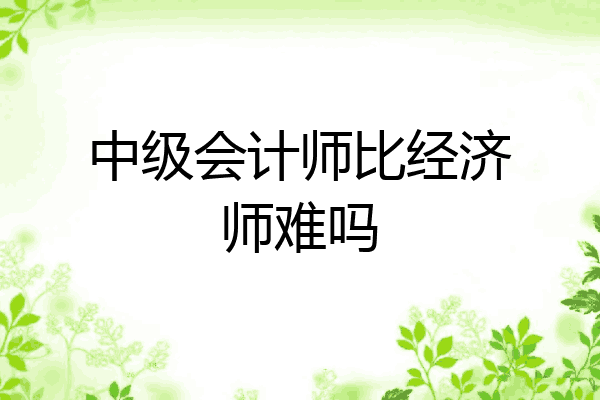 中级会计师比经济师难吗