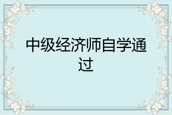 中级经济师自学通过