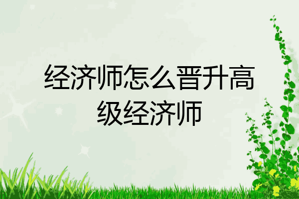 经济师怎么晋升高级经济师