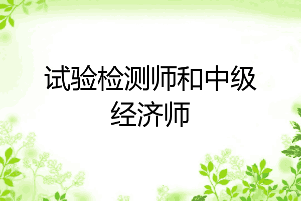 试验检测师和中级经济师