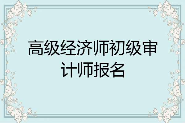 高级经济师初级审计师报名