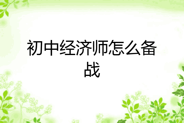 初中经济师怎么备战