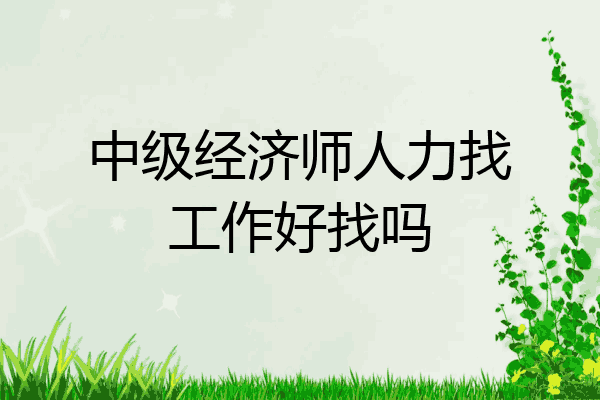 中级经济师人力找工作好找吗