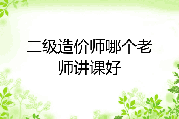 二级造价师哪个老师讲课好