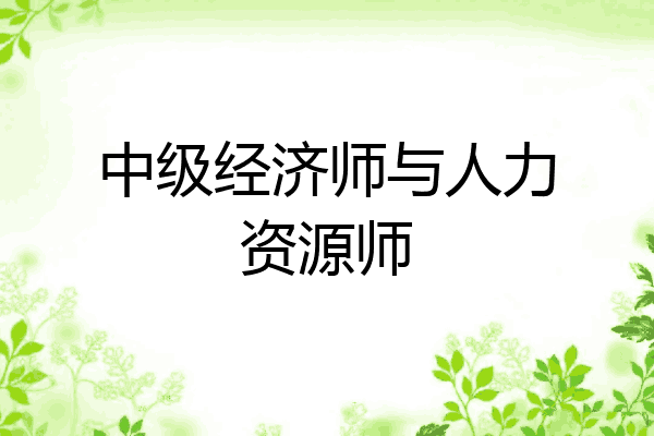 中级经济师与人力资源师