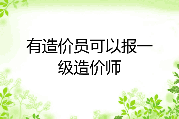 有造价员可以报一级造价师