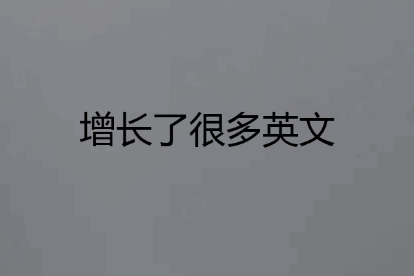 增长了很多英文