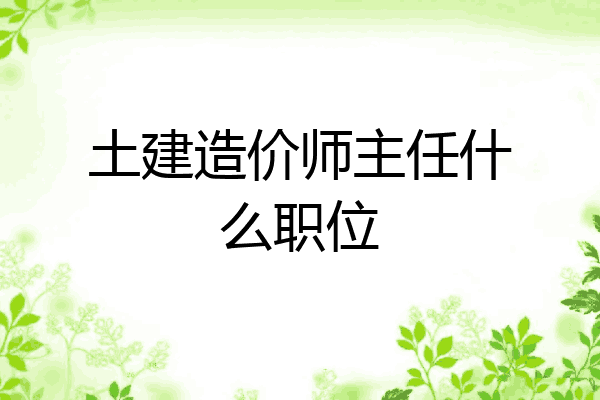土建造价师主任什么职位
