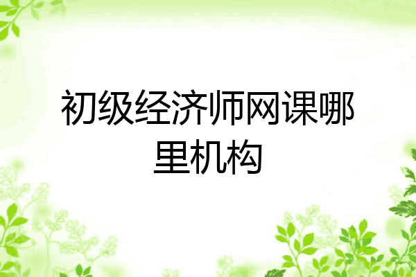 初级经济师网课哪里机构
